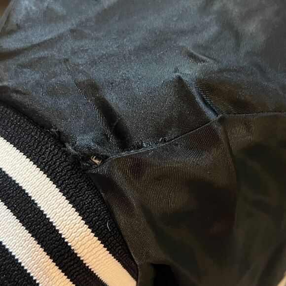 Vintage 80s Taylor Made Hank Williams Jr Black Satin Bomber Jacket USA - Large - Picture 5 of 10